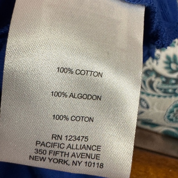 Ellen Tracy Vibrant Blue V-Neck 3/4 sleeve Top size large - Picture 6 of 7